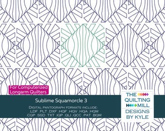 Sublime Squamorcle 3 | Digital Quilting Pantograph | Bold Diamond Curve Longarm Pattern | Modern Minimalist