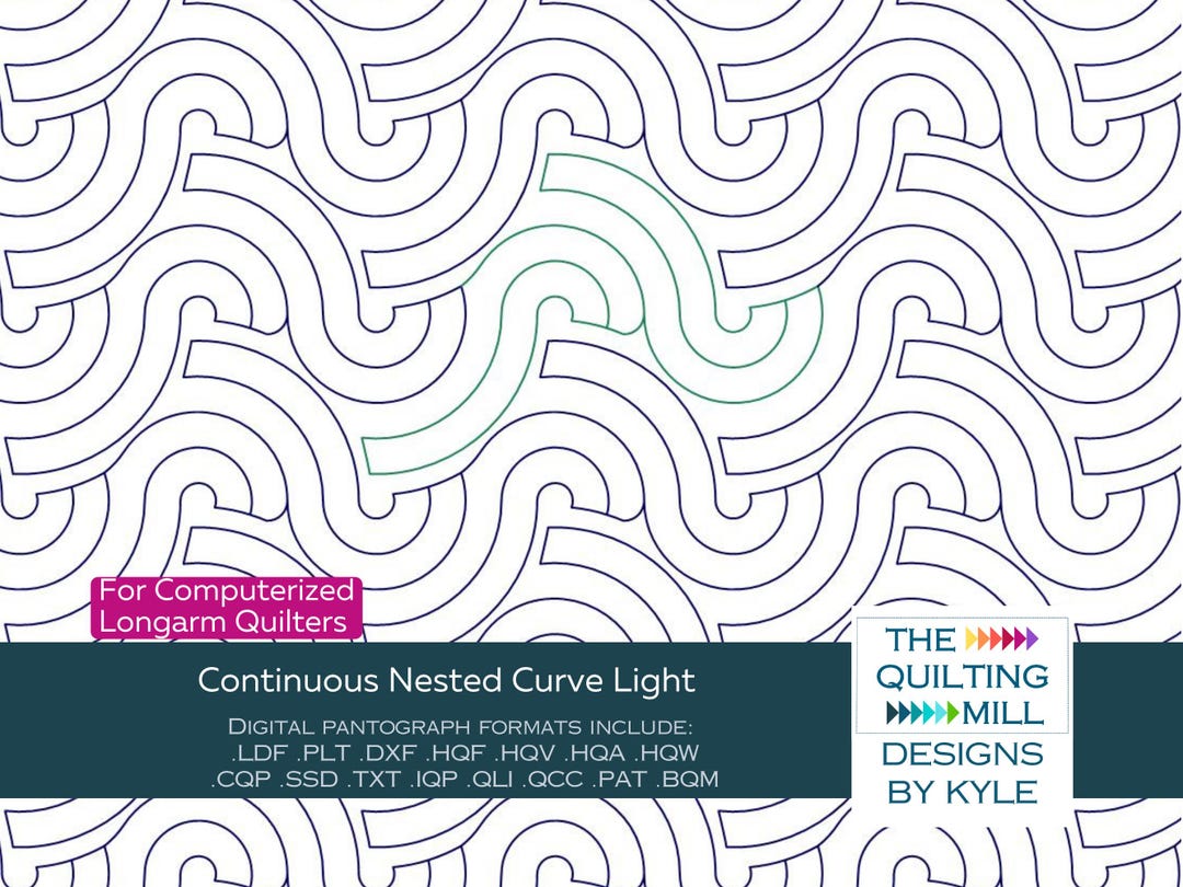 Nested Quilt Pattern Continuous Nested Curve Light Longarm Pantograph | Digital Quilting ...