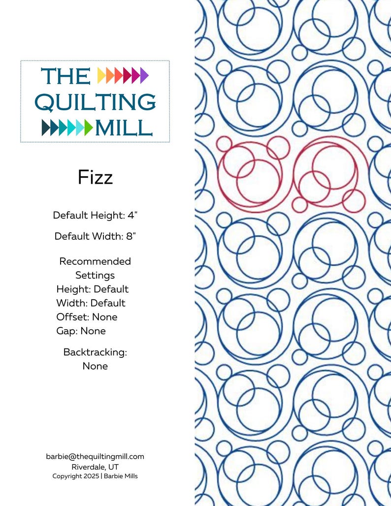 Fizz Pattern Fizz - Digital Quilt Pantograph | Modern Longarm Quilting Design | Fun ...
