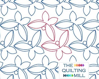 Winged - Digital Quilt Pantograph | Playful Butterfly and Floral Design for Longarm Quilting Machines | E2E Quilting
