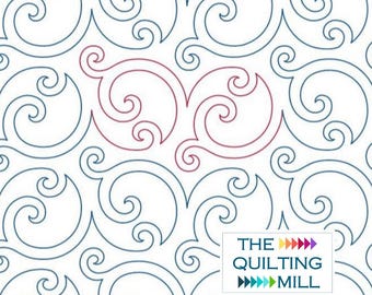 Loose Curls - Playful Swirl Pantograph | Longarm Pantographs | Whimsical Curl Quilting Design