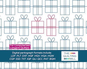 Wrapped Up - Digital Quilt Pantograph | Whimsical Holiday Longarm Pattern | Instant Download
