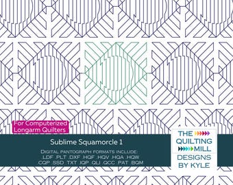 Sublime Squamorcle 1 | Digital Quilting Pantograph | Modern Geometric Diamond Longarm Pattern