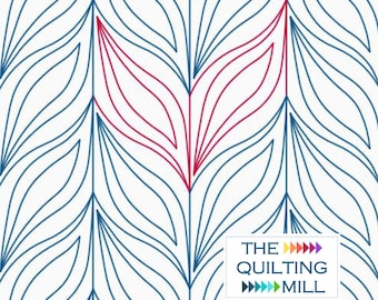 Plaited - Digital Longarm Quilting Pantograph | Elegant Leaf Design | Organic Texture, Instant Digital Download for Quilting