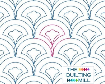 Fanciful Fans Scallop - Digital Quilting Pantograph | Art Deco-Inspired Fan Pattern for Longarm Quilting