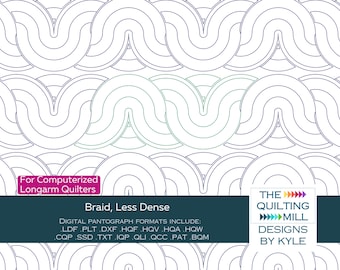 Braid Less Dense - Digital Pantograph | Woven Braid Pattern for Longarm Quilting | Seamless E2E Digital Quilt Design