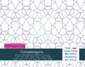 Complexigons - Geometric Digital Quilt Pattern | Bold Polygon Quilting Pantograph | Modern Longarm Design