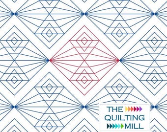 Illusion 4 - Digital Quilting Pantograph | Optical Illusion Geometric Pattern for Quilting