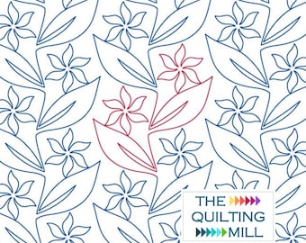 Paradise Vine - Floral Digital Pantograph | Longarm Quilting Design | E2E Pattern for Tropical & Seasonal Quilts