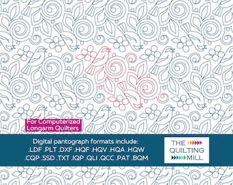 Spring Song - Digital Longarm Quilting Design for Edge to Edge Pantograph