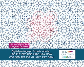 Matchless Wildflower Peels - Floral Pantograph | Digital Longarm Quilting Design | Petal Motif for Edge-to-Edge Quilting