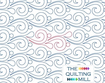 Salt Spray - Digital Longarm Quilting Design | Coastal E2E Quilting Pattern | Swirling Ocean Wave Quilting for Longarm Machines