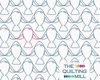 Fishies - Digital Quilting Pattern | Fish Pantograph for Longarm Machines | Playful Fish Design for Quilting | Instant Digital Download