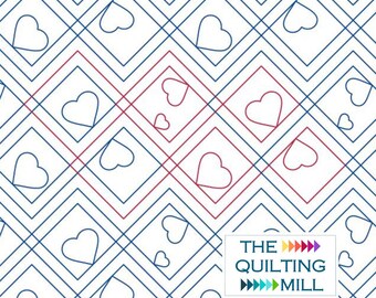 Valentine Plaid - Digital Longarm Quilting Design for Edge to Edge Pantograph