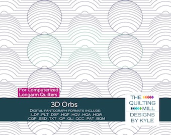 3D Orbs - Digital Quilt Pantograph | Longarm Quilting Pantographs | Digital Pantograph Download for Longarm Machine