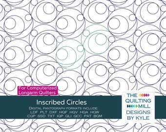 Inscribed Circles - Quilting Pantograph | Digital Longarm Design | Modern Geometric E2E Pattern