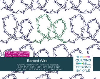 Barbed Wire - Digital Pantograph | Western Longarm Quilting Pattern | Rustic Man Cave Design | Instant Download