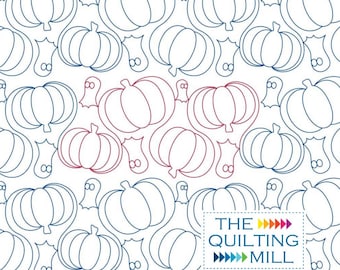 Spooky Pumpkins - Halloween Quilting Pantograph | Ghost Quilt Pattern | Instant Download