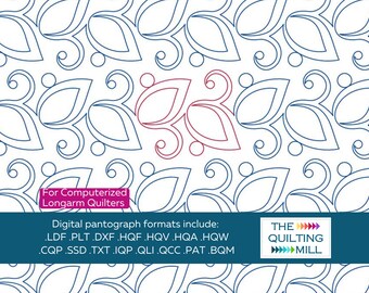 Leaf and Tendril - Longarm Pantograph | Digital Quilting Design| Floral Leaf Edge-to-Edge Download