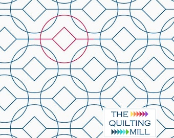 Geometric Square & Circle Quilting Pantograph: Digital Longarm Pattern