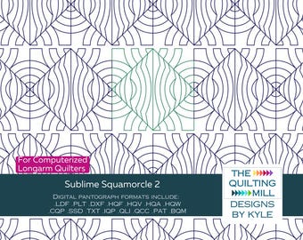 Sublime Squamorcle 2 | Digital Pantograph for Longarm Quilting | Curved Diamond Modern Pattern