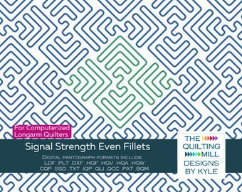 Signal Strength Quilting Pantograph: Even Fillets Design (Digital Download)