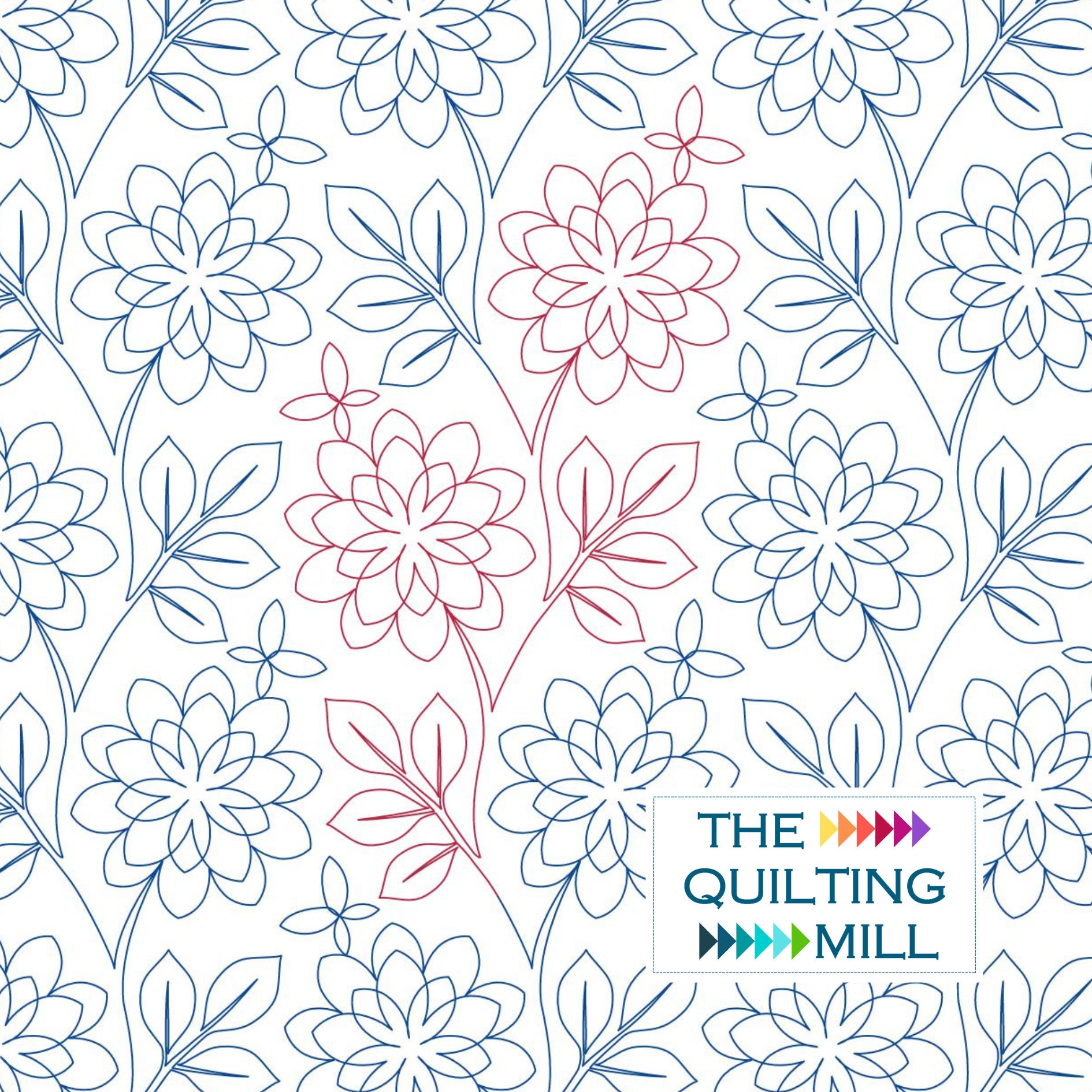 Erika’s Garden - Floral Digital Pantograph | Whimsical Quilting Pattern | Longarm E2E Design for Quilting Machines