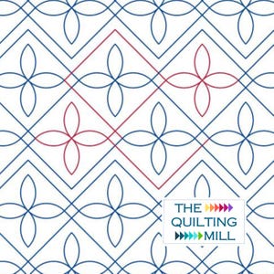 Orange Peel Squares - Digital Longarm Quilting Pantograph | Geometric Flower Pattern | E2E Quilting Design