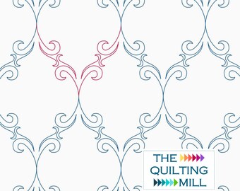 Johnny’s Wallpaper - Digital Longarm Pantograph | Vintage Swirls and Floral Design for Quilting