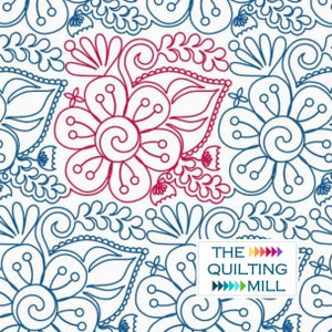 Southern Belle Floral--Digital Longarm Quilting Design for Edge to Edge Pantograph