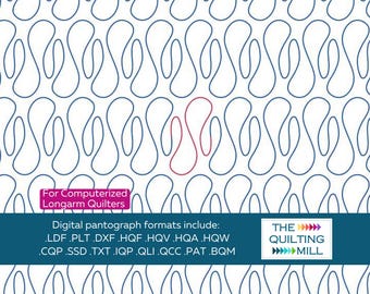 Ooze - Digital Longarm Quilting Design for Edge to Edge Pantograph
