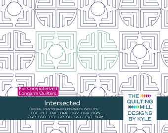 Intersected - Longarm Quilting Pantograph | Digital Geometric Design | E2E Quilting Pattern