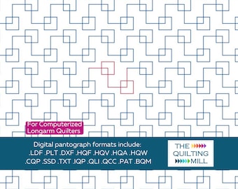 Squared Spaces Short - Digital Quilting Pantograph | Square Edge to Edge Longarm Pattern | Instant Download