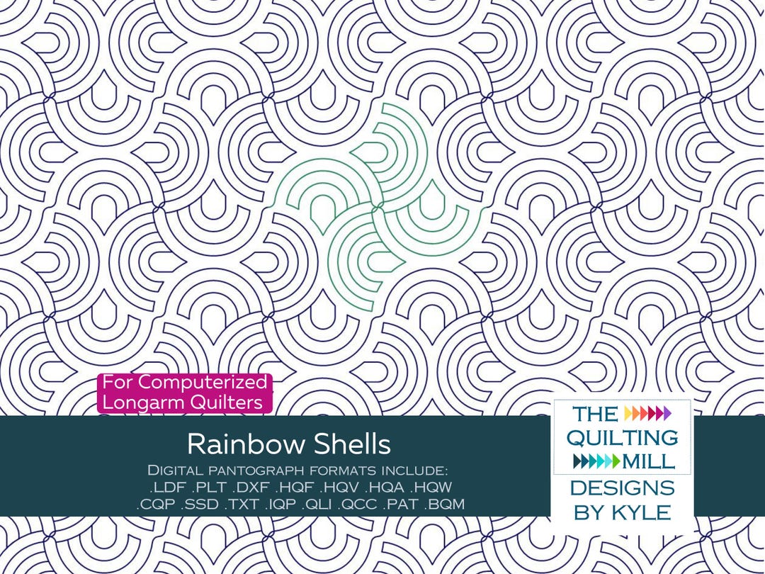 Rainbow Shells - Digital Longarm Quilting Design for Edge to Edge ...