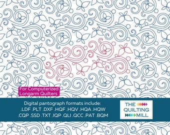 Fluttering Dreams - Digital Pantograph | Butterfly Swirl Longarm Quilting Design | E2E Digital Quilt Pattern