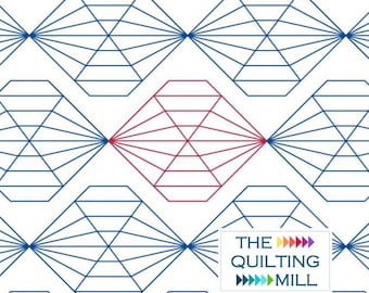 Illusion 3 - Quilting Pantograph | Geometric Diamond Pattern for Longarm Machines