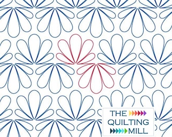 Succulent 1 - Leaf Digital Pantograph | Organic Succulent Design for Longarm Quilting, Instant Download