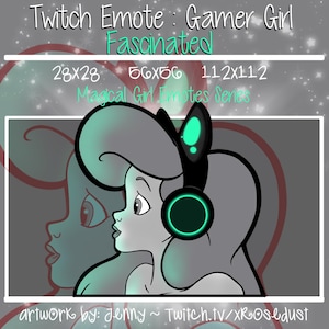 Twitch Emote : Gamer Girl &quot; Fascinated &quot; Magical Girl Series