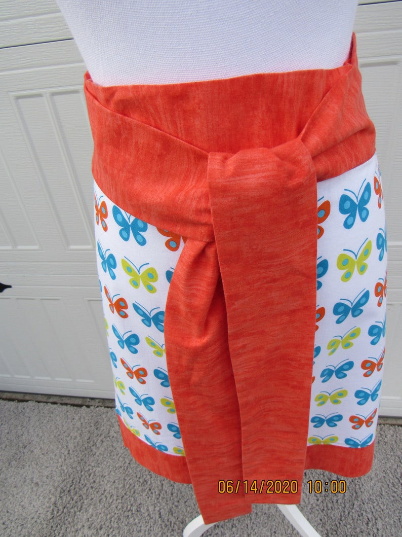 Butterfly Print Half Apron