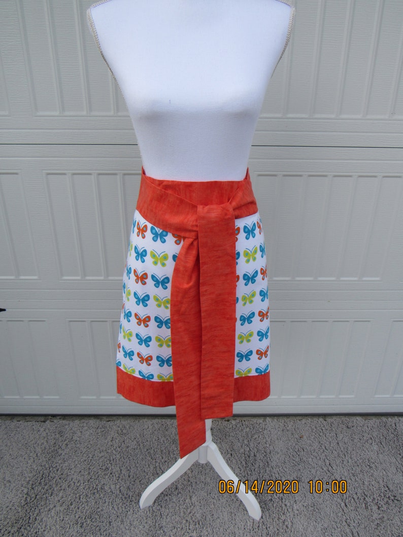 Butterfly Print Half Apron