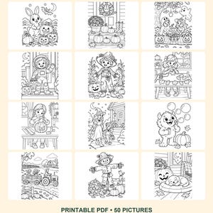 Halloween Coloring Pages for Kids, 50 Printable Pictures - Little Boos, Big Smiles - Letter & A4 PDF image 5