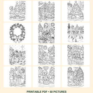 Halloween, Thanksgiving & Christmas Coloring Bundle | 150 Printable Pages | 3 Books | Letter and A4 PDF image 7