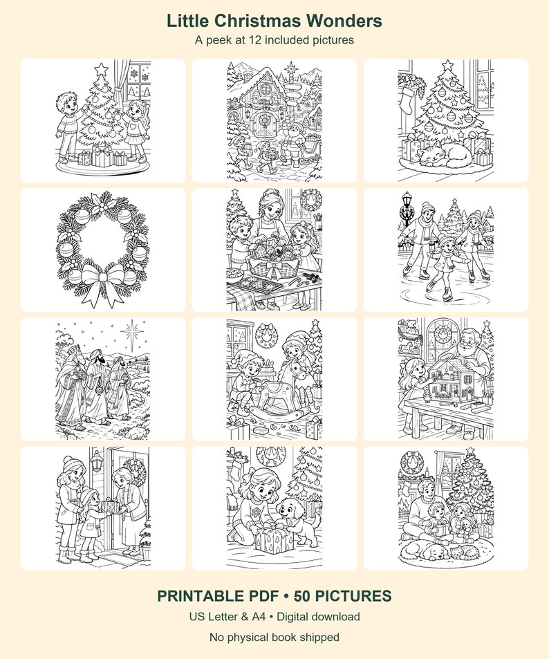 Halloween, Thanksgiving & Christmas Coloring Bundle | 150 Printable Pages | 3 Books | Letter and A4 PDF image 7