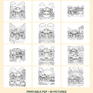 Trains, Trucks & Builders Coloring Bundle | 150 Printable Pages | 3 Books | Letter and A4 PDF image 6