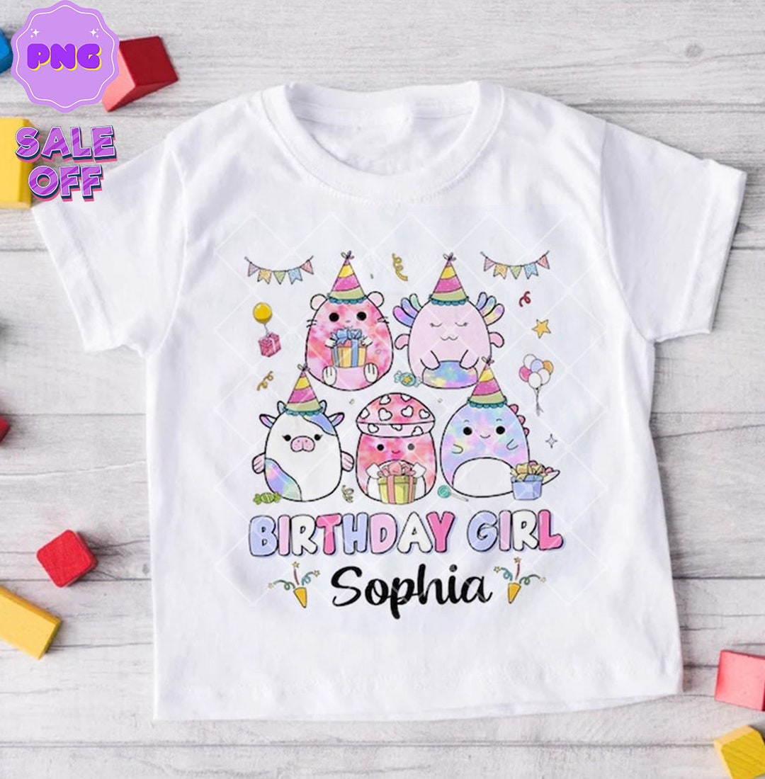 Personalized Birthday Squishy Png, Birthday Theme Squishmallow Png