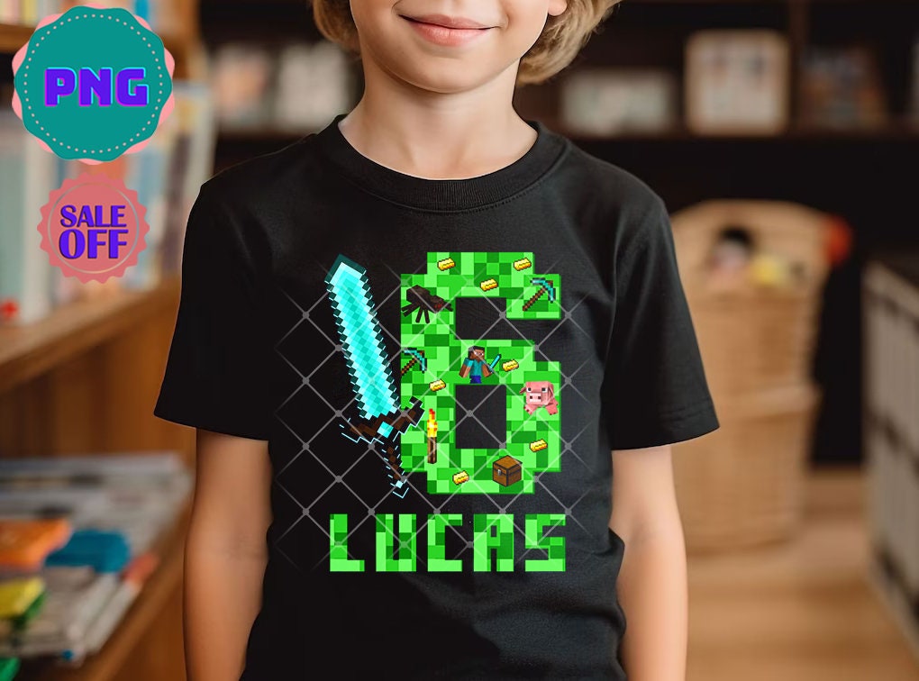 minecraft birthday shirt boy