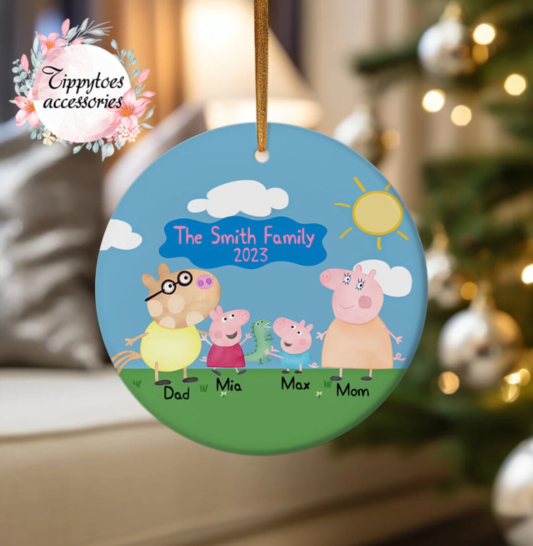 Custom Peppa Pig Christmas Ornament Kids Ornaments Holiday Etsy