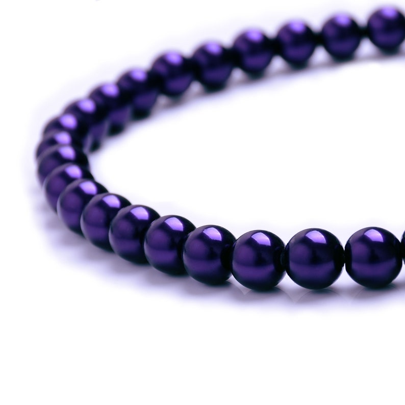 BeadsOne Deep Purple Glass Pearl Round Loose Beads with holes for handmade jewelry crafts necklaces earrings bracelets DIY C21