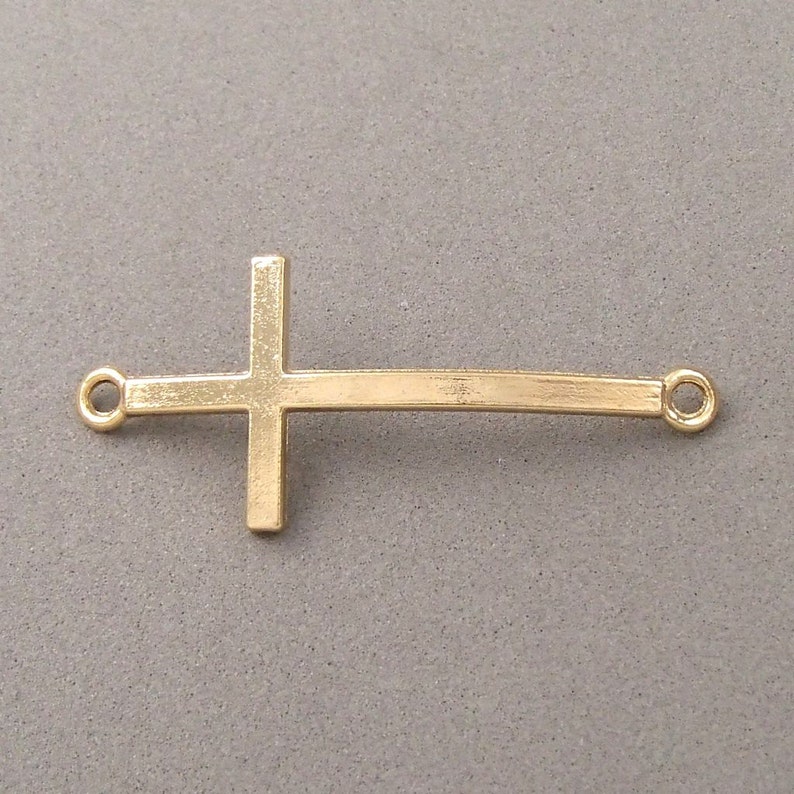 14K Gold Plated Cross charm pendant spacer bracelet necklace loose bead 6233