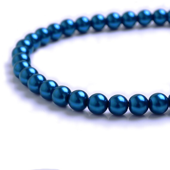 Beadsone Royal Blue Glass Pearl Round Loose Beads With Holes - Etsy